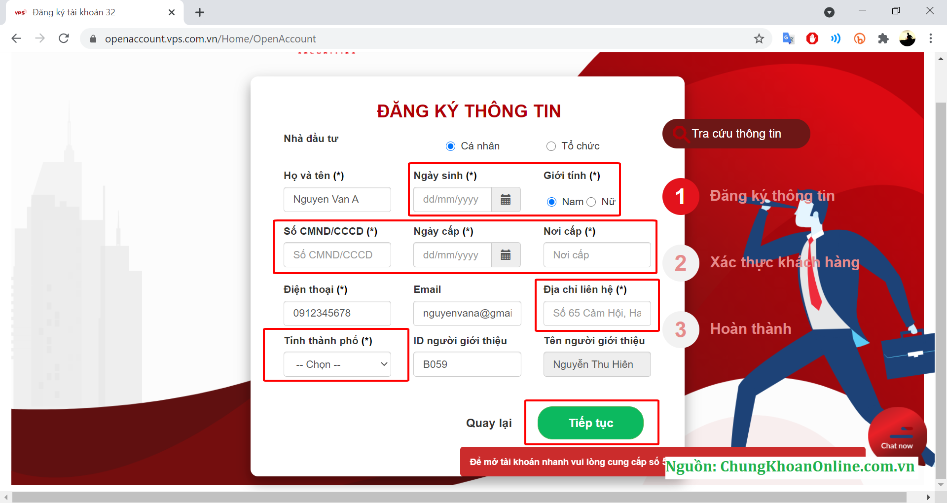 Truy cập vào website bằng máy tính hoặc điện thoại
