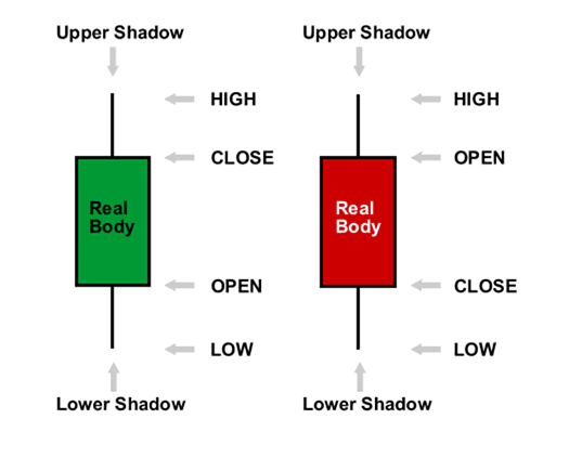 Colored Candlestick Price Bar - Forex Chart