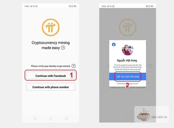 Đăng Ký Tài Khoản Pi Network Bằng Facebook Cá Nhân